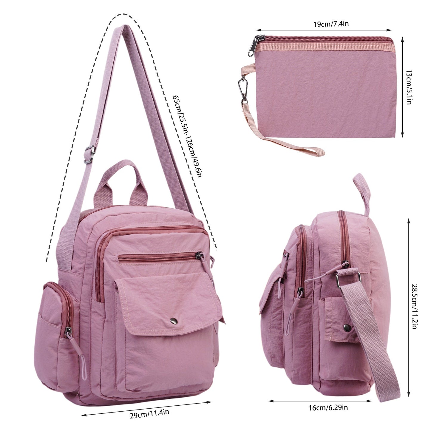 Tote Bag for Women – 2-Piece, Nylon, Quilted, Lightweight – detail view 4