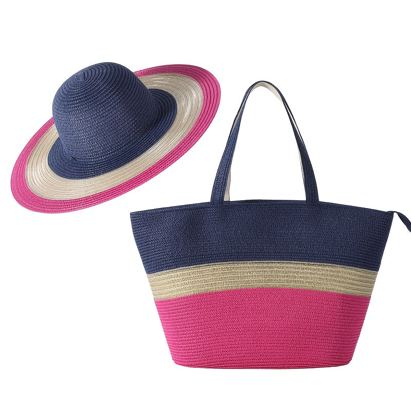 Tote Bag for Women – 2-Piece, Straw, Large Capacity, for Travel – detail view 22
