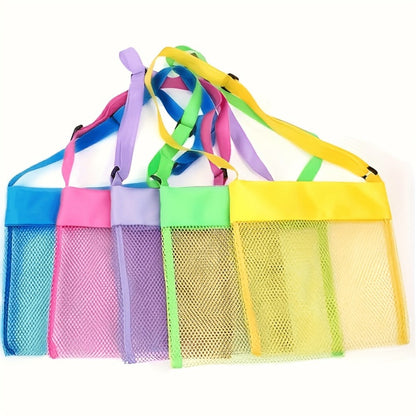 Tote Bag for Women – 6 Pack, Mesh Beach Pack Adjustable Colorful – detail view 4