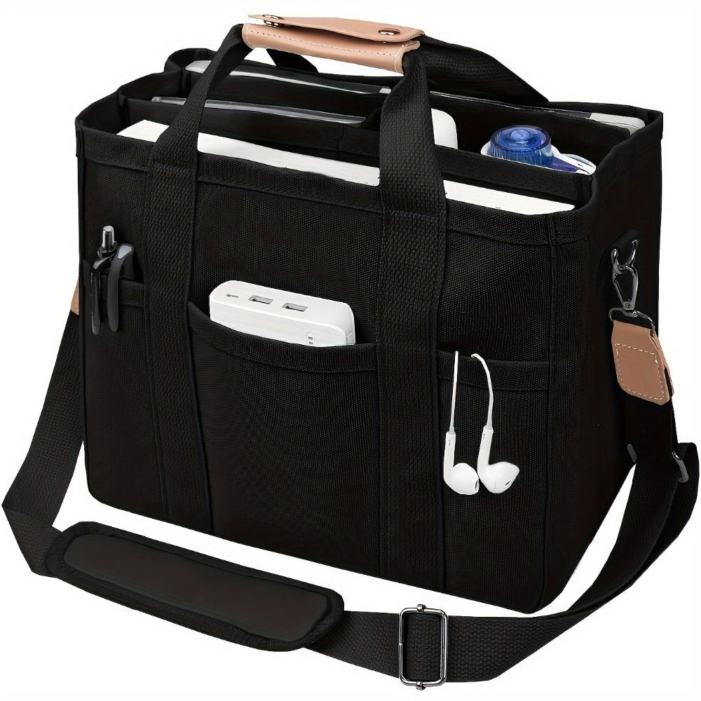 Tote Bag for Women – 5 Colors, Canvas, Multi-Pocket, for Travel & Work – detail view 3