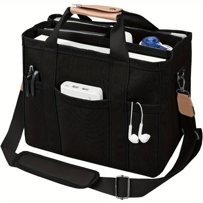 Tote Bag for Women – 5 Colors, Canvas, Multi-Pocket, for Travel & Work – detail view 3