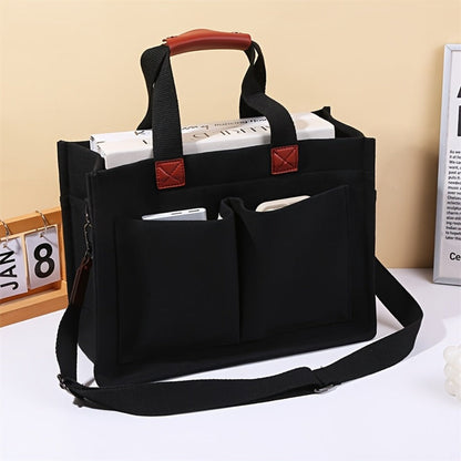 Tote Bag for Women – 5 Colors, Canvas, Multi-Pocket, for Travel & Work – detail view 8