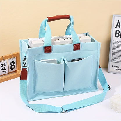 Tote Bag for Women – 5 Colors, Canvas, Multi-Pocket, for Travel & Work – detail view 17