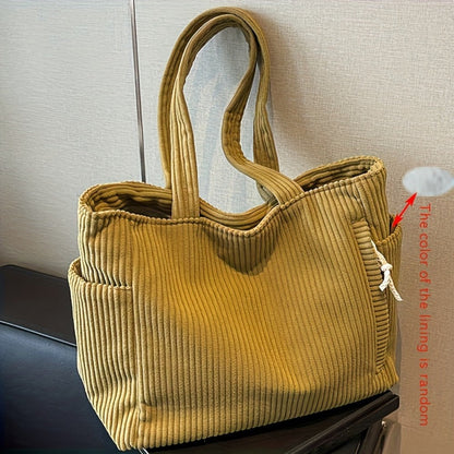 Tote Bag for Women – Corduroy, Lightweight, Large Capacity, for Work & Everyday Use – detail view 5