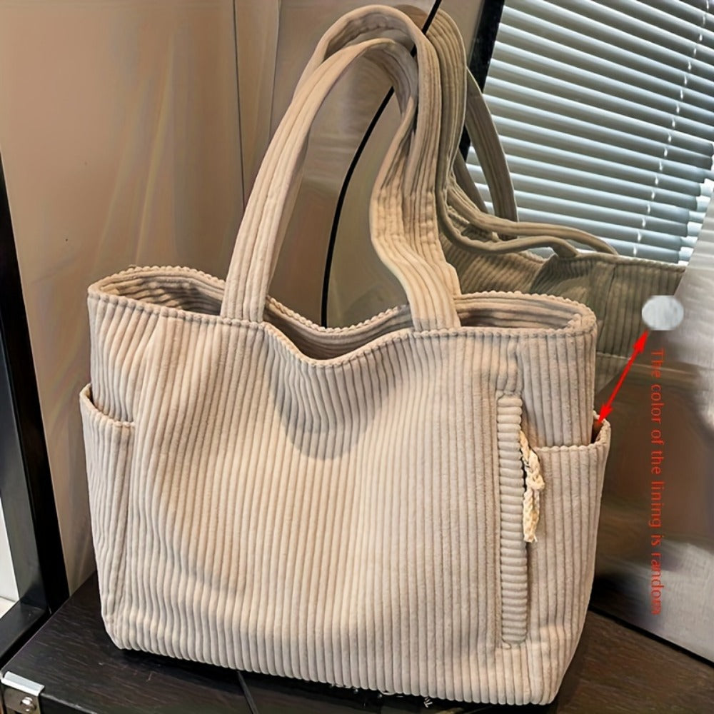Tote Bag for Women – Corduroy, Lightweight, Large Capacity, for Work & Everyday Use – detail view 7