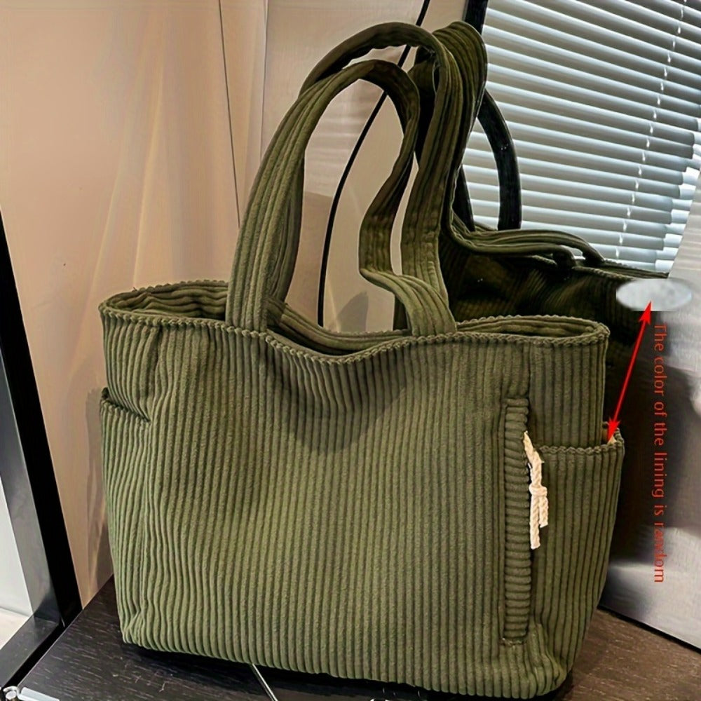 Tote Bag for Women – Corduroy, Lightweight, Large Capacity, for Work & Everyday Use – detail view 9