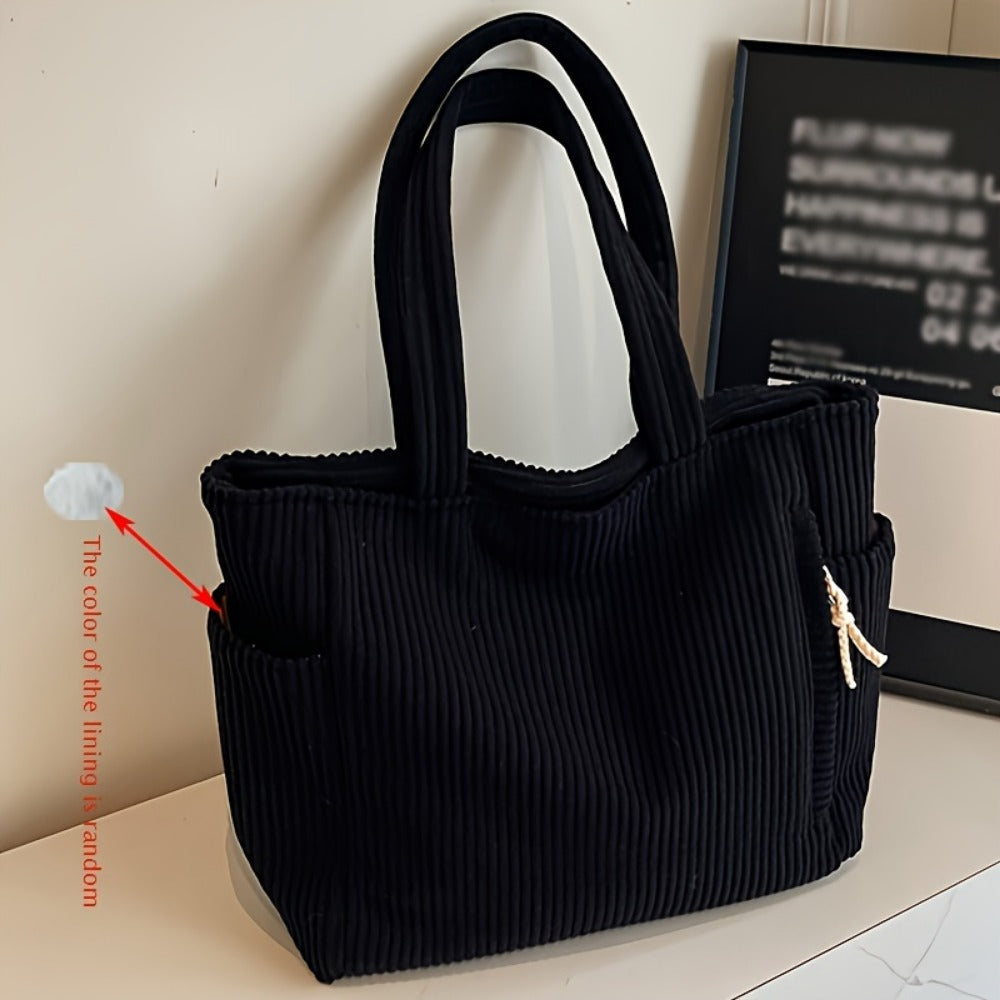 Tote Bag for Women – Corduroy, Lightweight, Large Capacity, for Work & Everyday Use – detail view 11