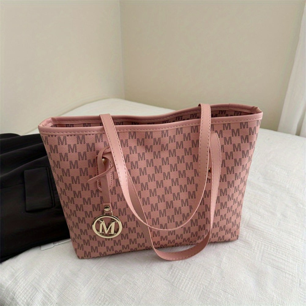 Tote Bag for Women – Large Capacity, Checkered Large Capacity Retro Plaid – front view