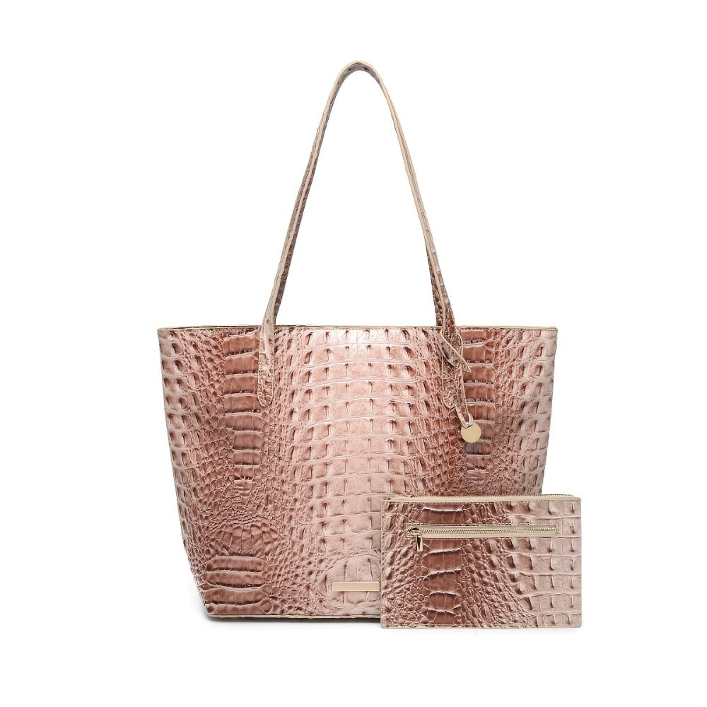 Tote Bag for Women – Large Capacity, Crocodile Pattern Two Piece Set – detail view 6