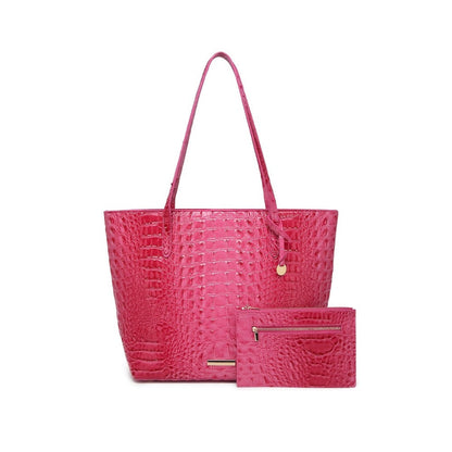 Tote Bag for Women – Large Capacity, Crocodile Pattern Two Piece Set – detail view 8