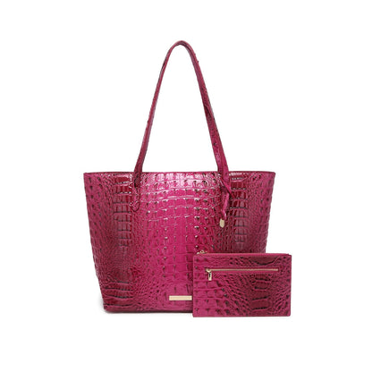 Tote Bag for Women – Large Capacity, Crocodile Pattern Two Piece Set – detail view 36
