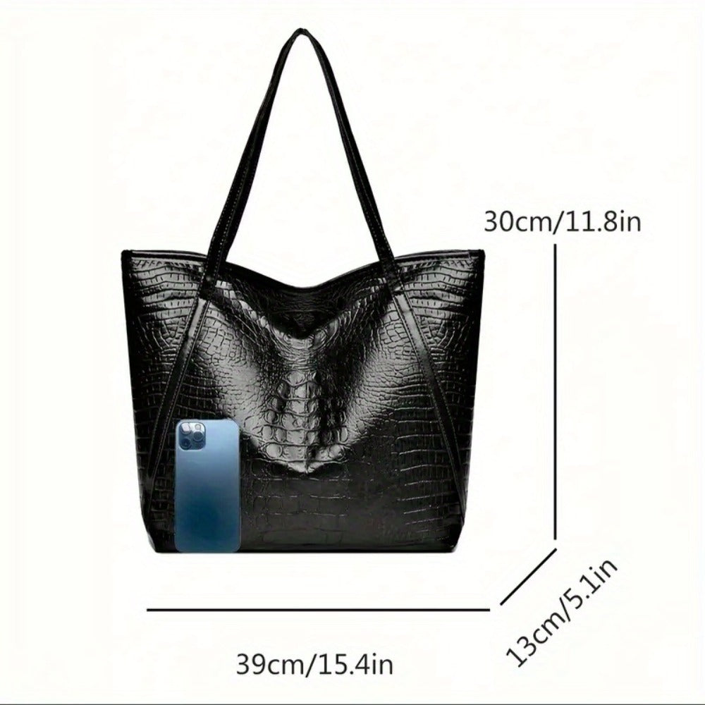 Tote Bag for Women – Large Capacity, Crocodile Print Large Capacity Scratch – detail view 13