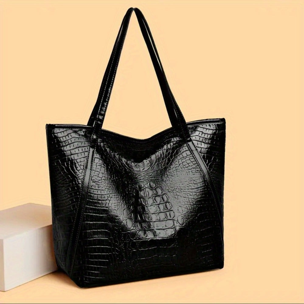 Tote Bag for Women – Large Capacity, Crocodile Print Large Capacity Scratch – detail view 16