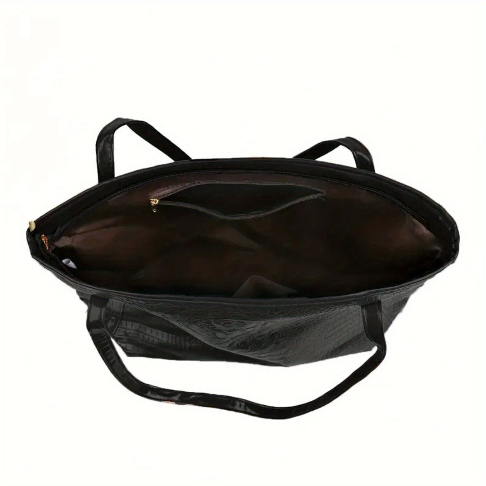 Tote Bag for Women – Large Capacity, Crocodile Print Large Capacity Scratch – detail view 7