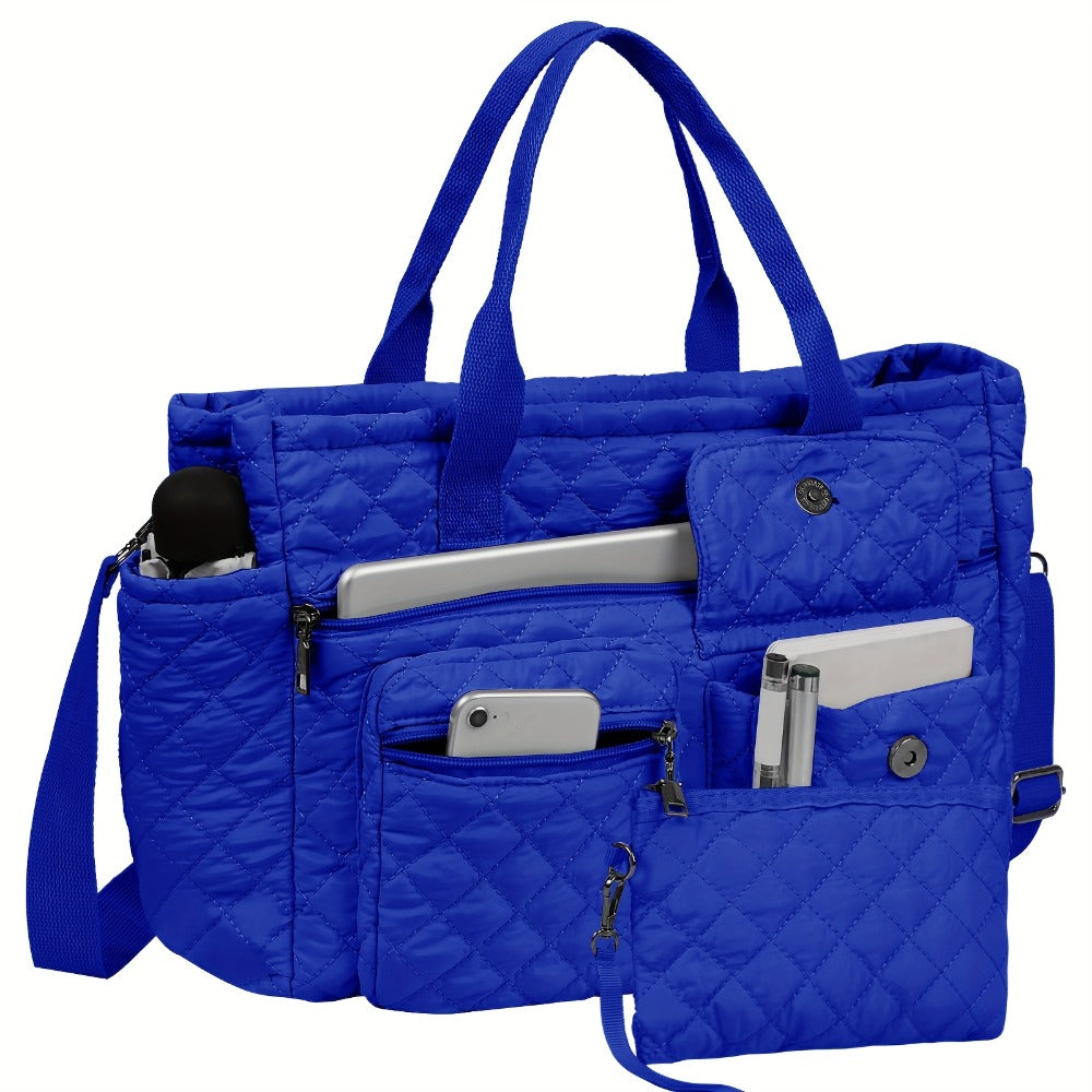 Tote Bag for Women – 6 Colors, Nylon, Quilted, Adjustable Strap – detail view 5
