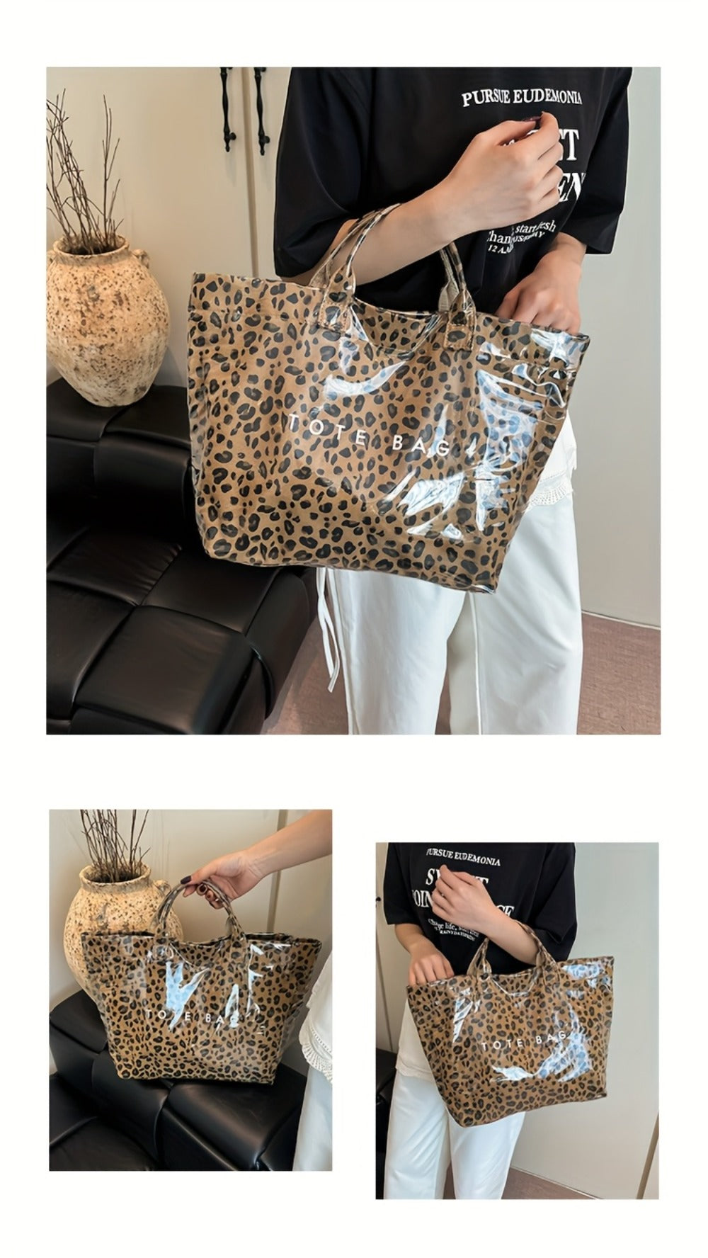 Tote Bag for Women – PU Leather, Large Capacity, for Travel & Work – detail view 12