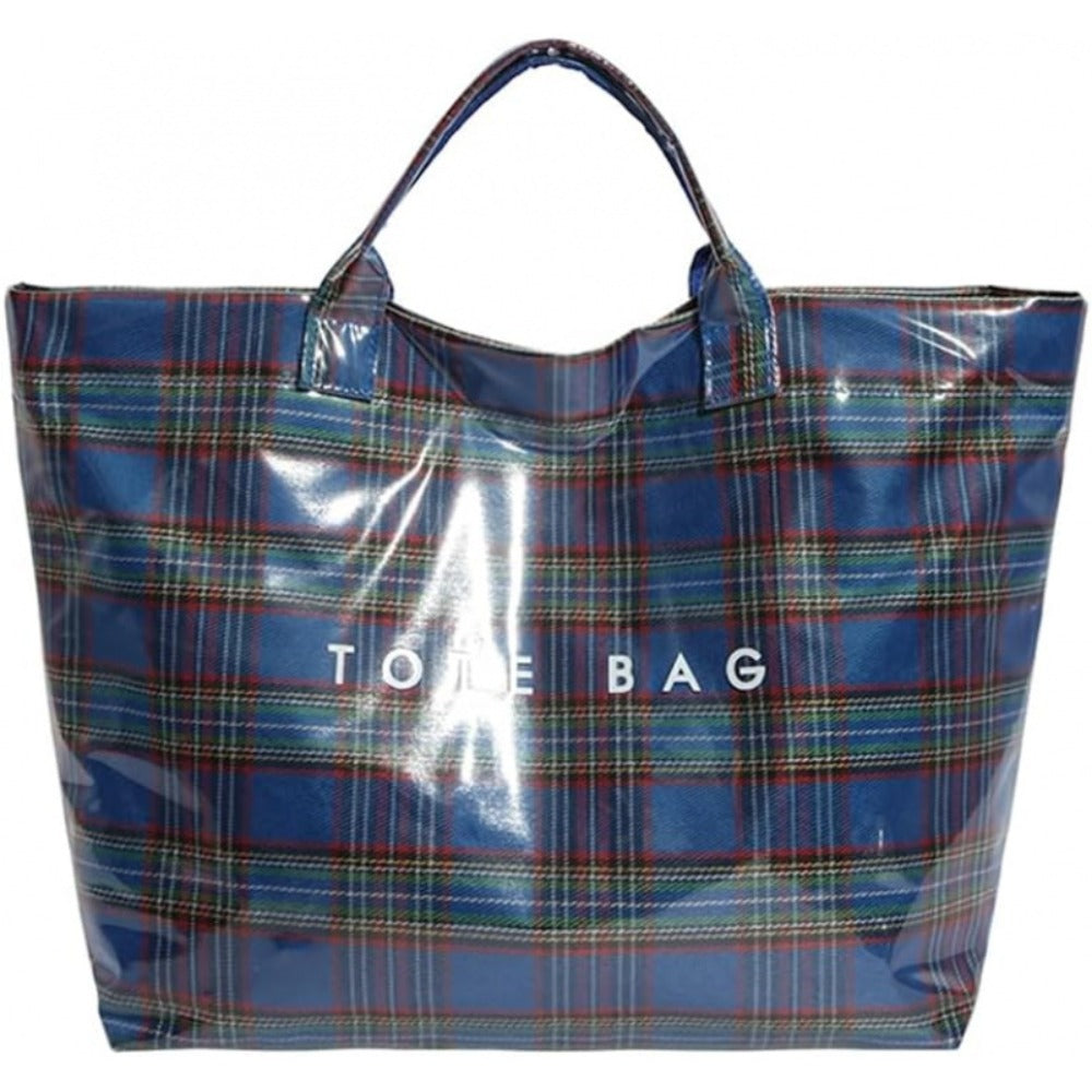 Tote Bag for Women – PVC, Christmas Plaid Pvc Zipper Holiday – detail view 2