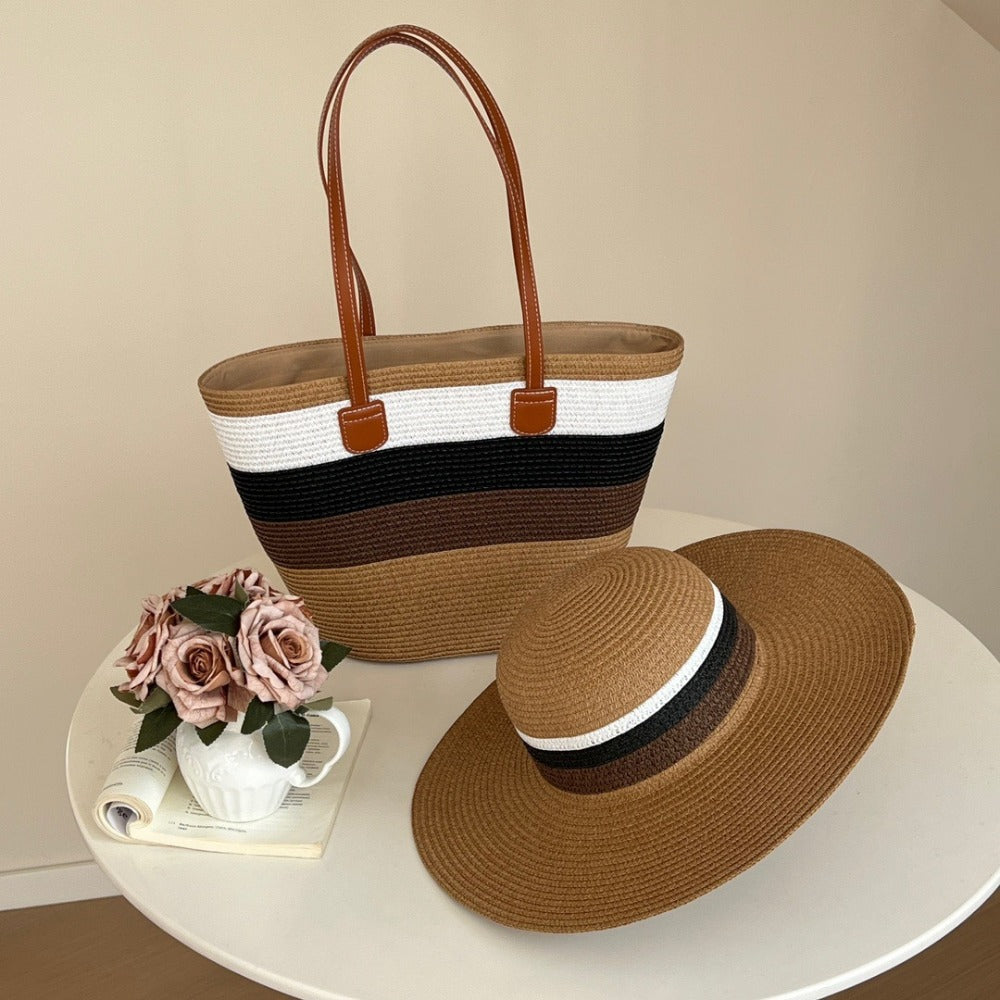 Tote Bag for Women – 6 Colors, Straw, Large Capacity, for Travel – detail view 12