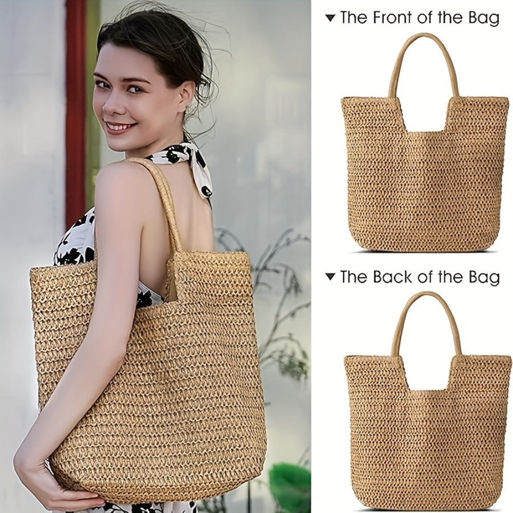 Tote Bag for Women – Straw, Large Capacity, for Travel – detail view 2