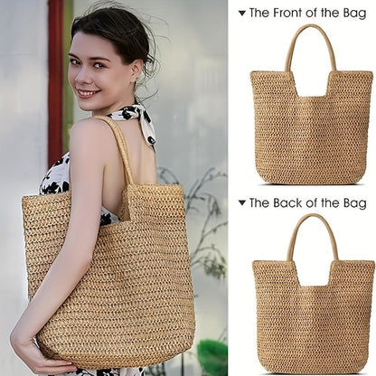 Tote Bag for Women – Straw, Large Capacity, for Travel – detail view 2