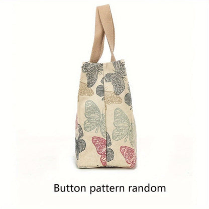 Tote Bag for Women – for Travel & Work, Butterfly Lunch Insulated Bento Aesthetic – detail view 10