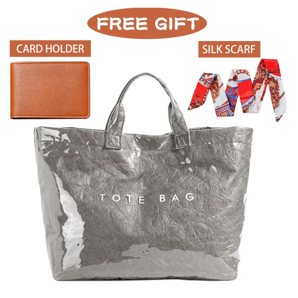 Tote Bag for Women – for Work, Large Plastic Stylish Letter Print – detail view 13