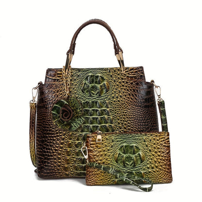 Women's Wallet – 2-Piece, Piece Crocodile Pattern Set Faux – detail view 22
