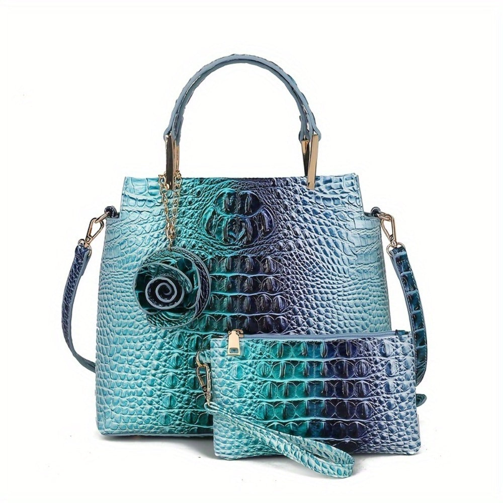 Women's Wallet – 2-Piece, Piece Crocodile Pattern Set Faux – detail view 14