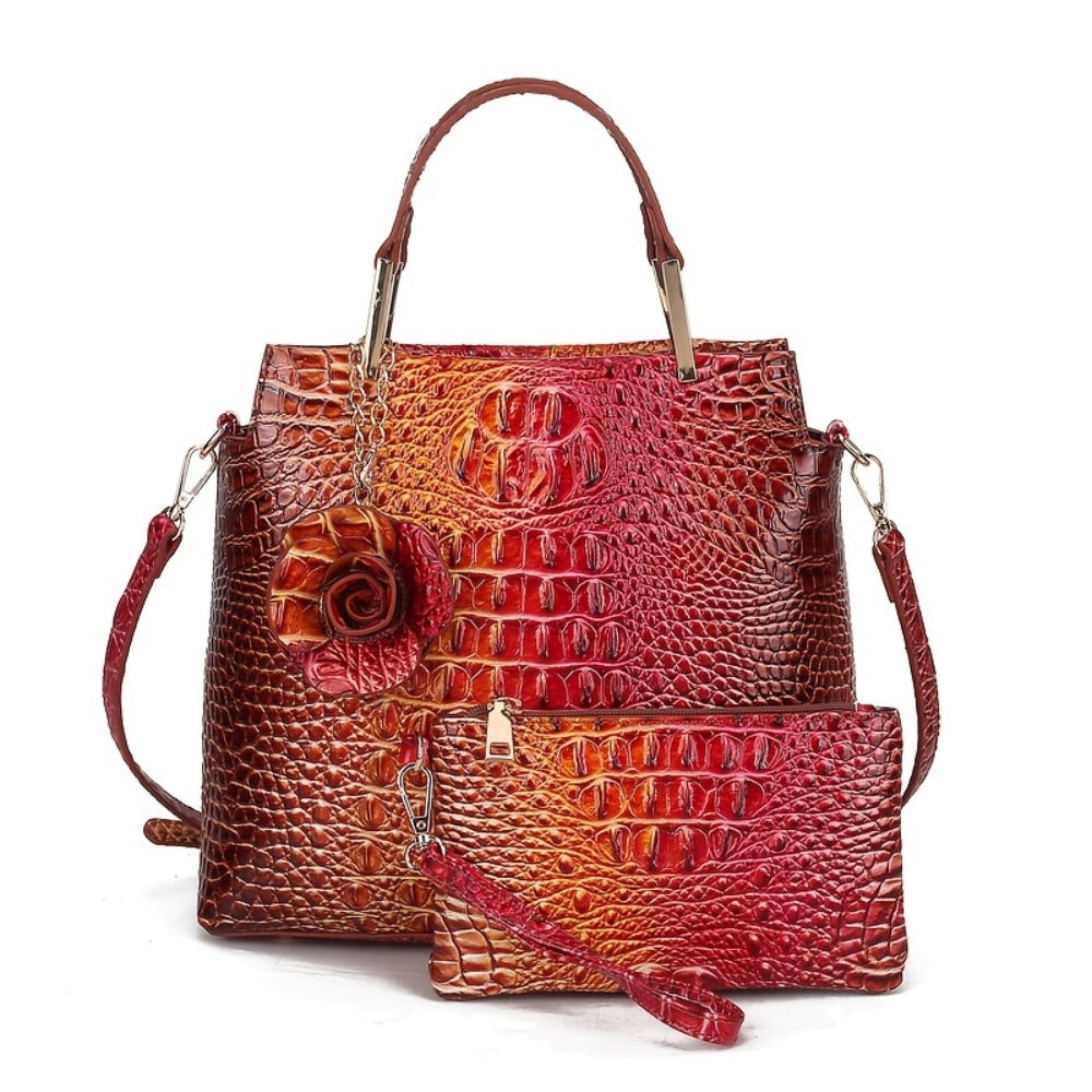 Women's Wallet – 2-Piece, Piece Crocodile Pattern Set Faux – detail view 4
