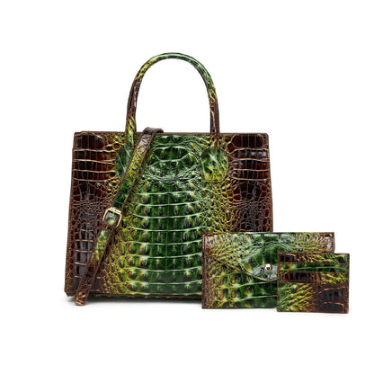 Women's Wallet – 3-Piece, Piece Crocodile Pattern Set Clutch – detail view 27
