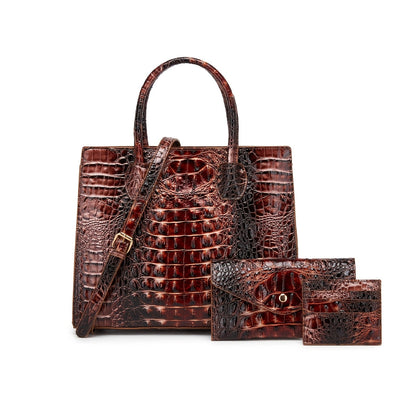 Women's Wallet – 3-Piece, Piece Crocodile Pattern Set Clutch – detail view 25