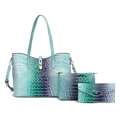 Women's Wallet – 3-Piece, Piece Faux Leather Set Crocodile – detail view 28