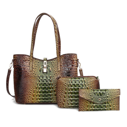 Women's Wallet – 3-Piece, Piece Faux Leather Set Crocodile – detail view 6
