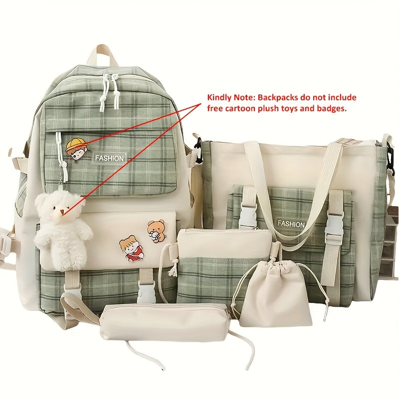 Women's Wallet – 5-Piece, Canvas, Large Capacity, for School – front view - product view 16