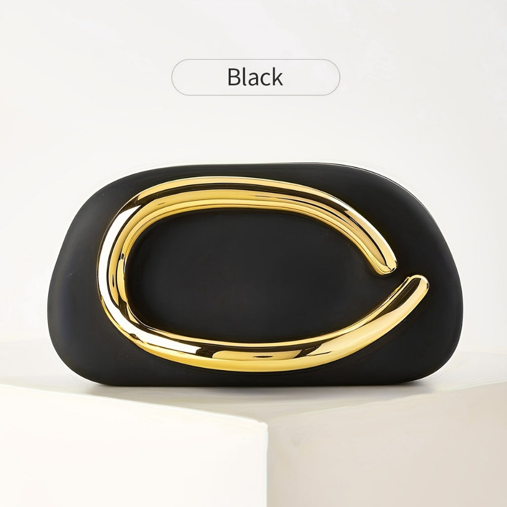 Women's Wallet – Acrylic Evening Clutch Golden Metal – detail view 2