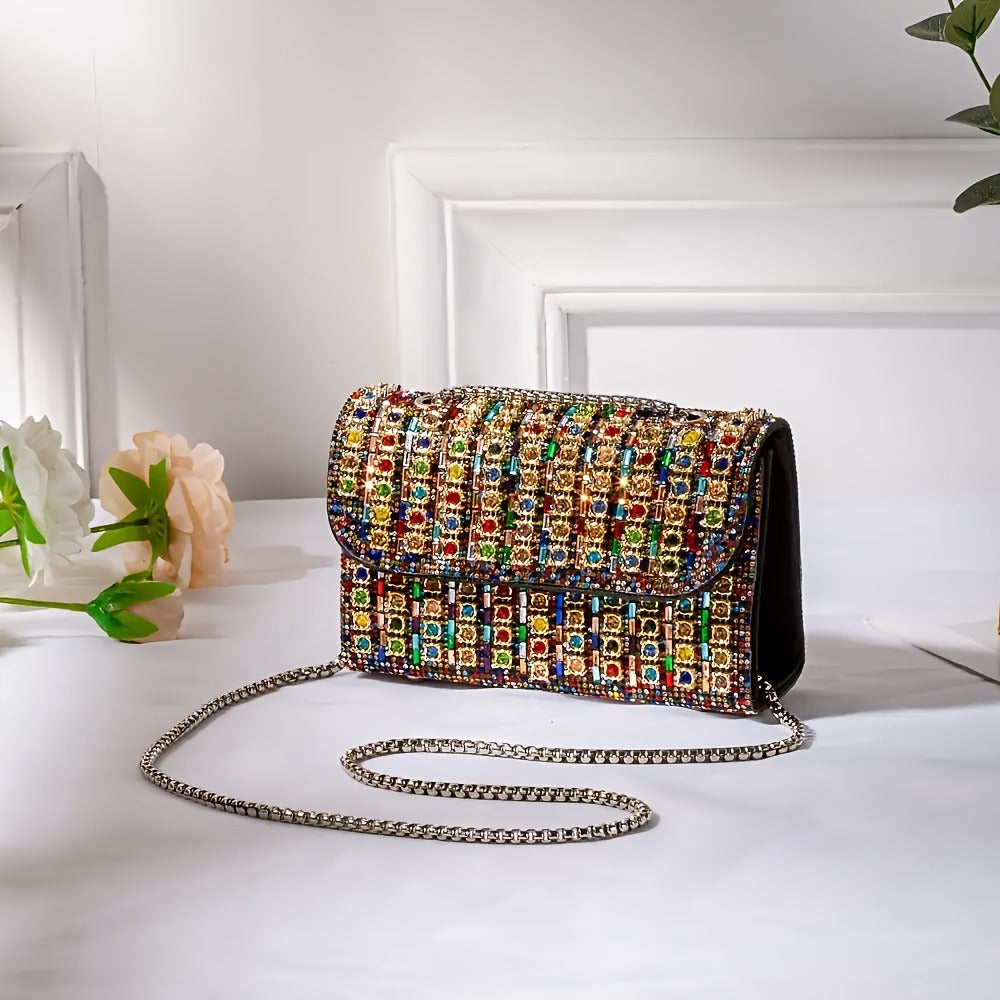 Women's Wallet – Full Diamond Rhinestone Evening Glitter – front view