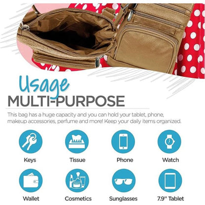 Women's Wallet – Genuine Leather, Multi Pocket, Adjustable Strap – detail view 38