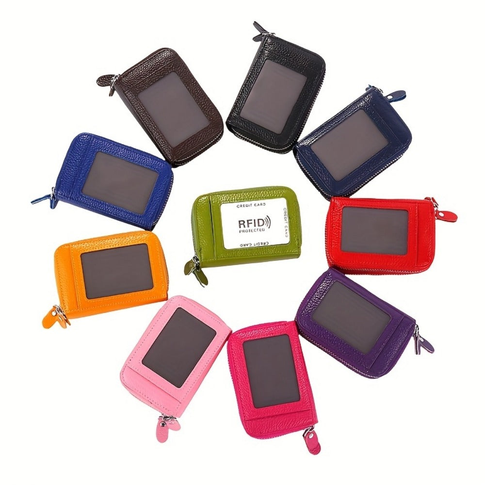 Women's Wallet – Genuine Leather, RFID Blocking, Large Capacity – front view
