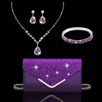 Women's Wallet – Glamorous Sequin Party Clutch Set – alternate view