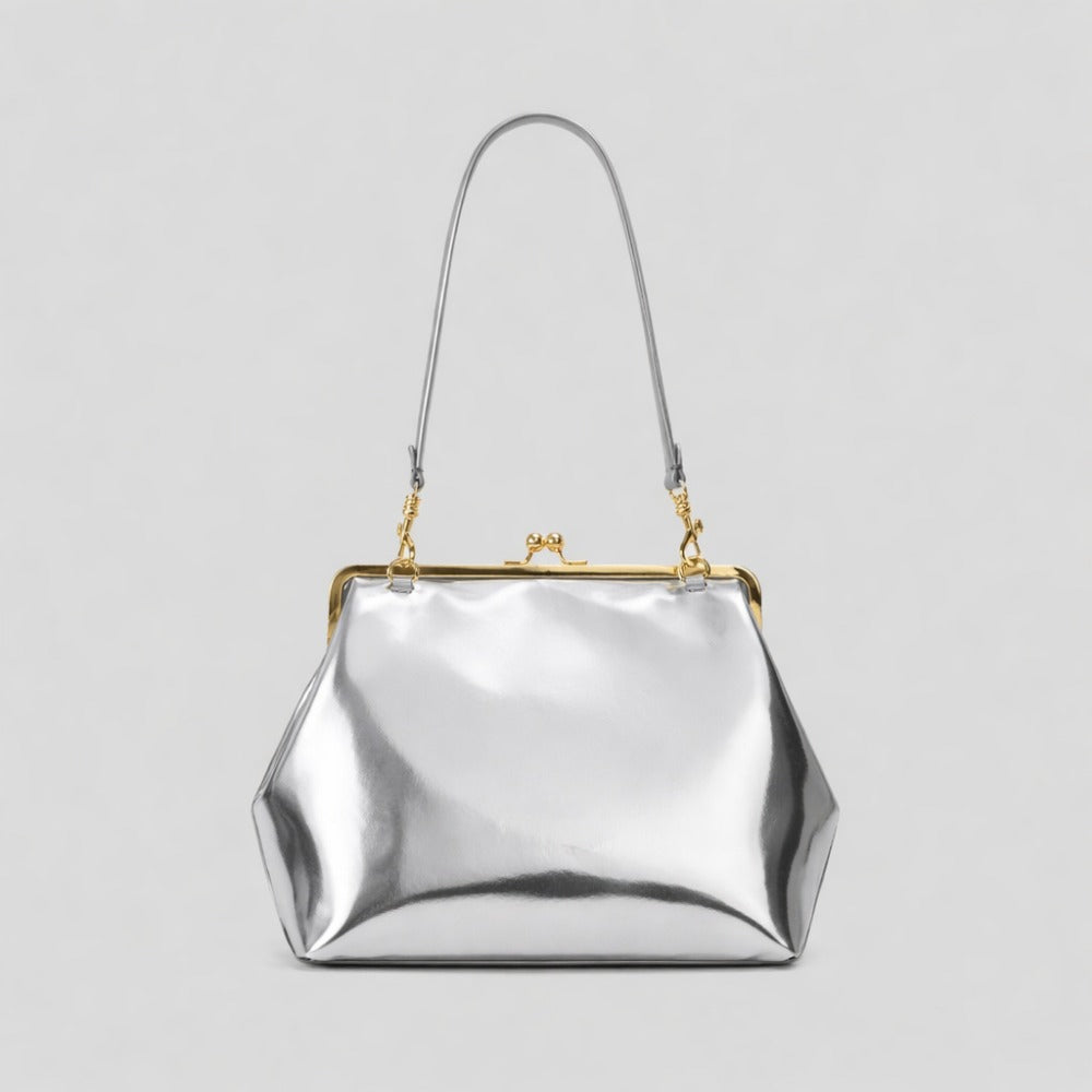 Women's Wallet – Large Metal Frame Clasp Clutch – detail view 31