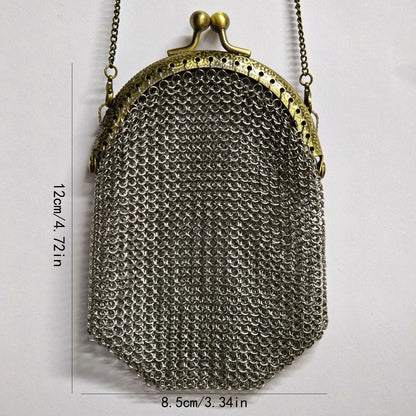 Women's Wallet – Mini, Metal Mesh Coin Chain Strap – detail view 12