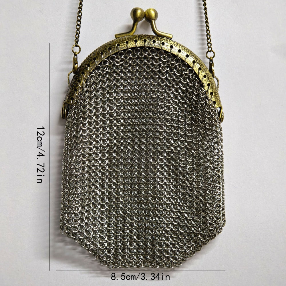 Women's Wallet – Mini, Metal Mesh Coin Chain Strap – detail view 8