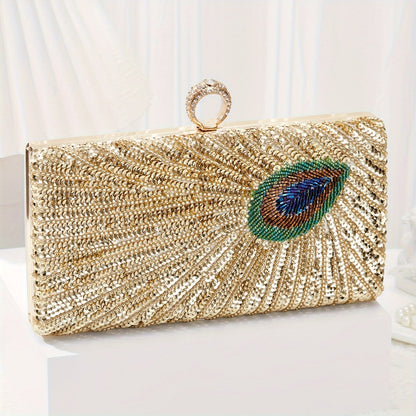Women's Wallet – Peacock Feather Evening Clutch Vintage – detail view 13