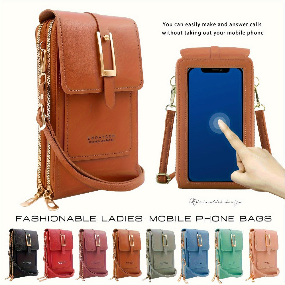Women's Wallet – PU Leather, Adjustable Strap, Mini – front view