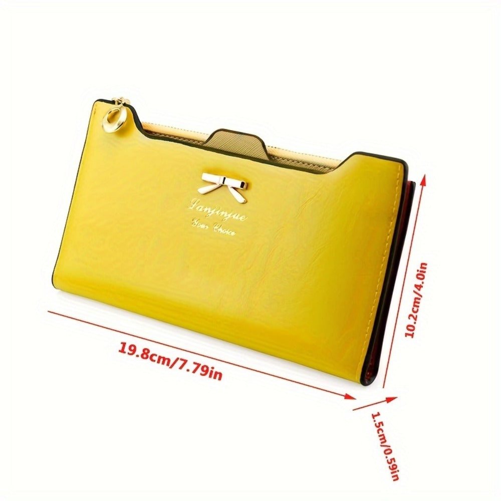Women's Wallet – PU Leather, Bowknot Long Pu Leather Zipper – detail view 3