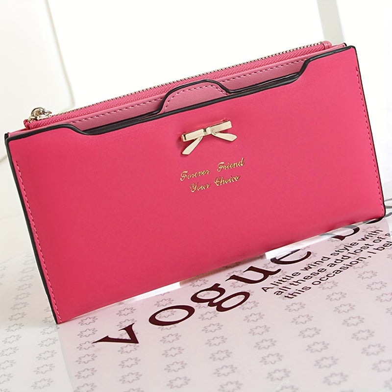 Women's Wallet – PU Leather, Bowknot Long Pu Leather Zipper – detail view 11