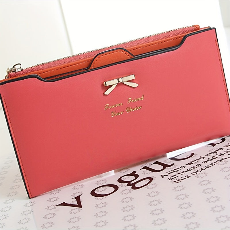 Women's Wallet – PU Leather, Bowknot Long Pu Leather Zipper – detail view 13