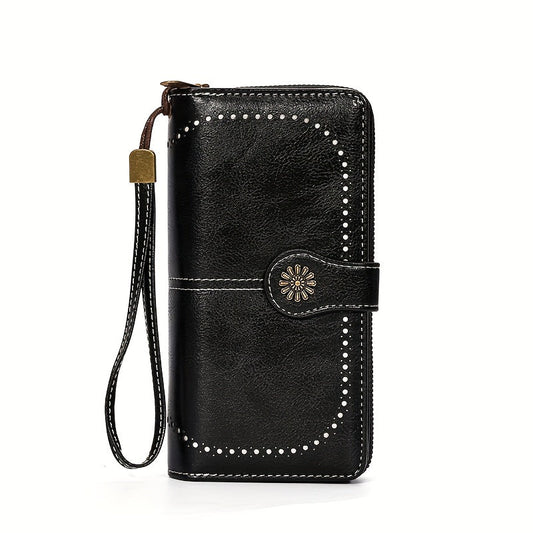 Women's Wallet – Sunflower Pattern Wristlet Card Slots – front view - product view 21
