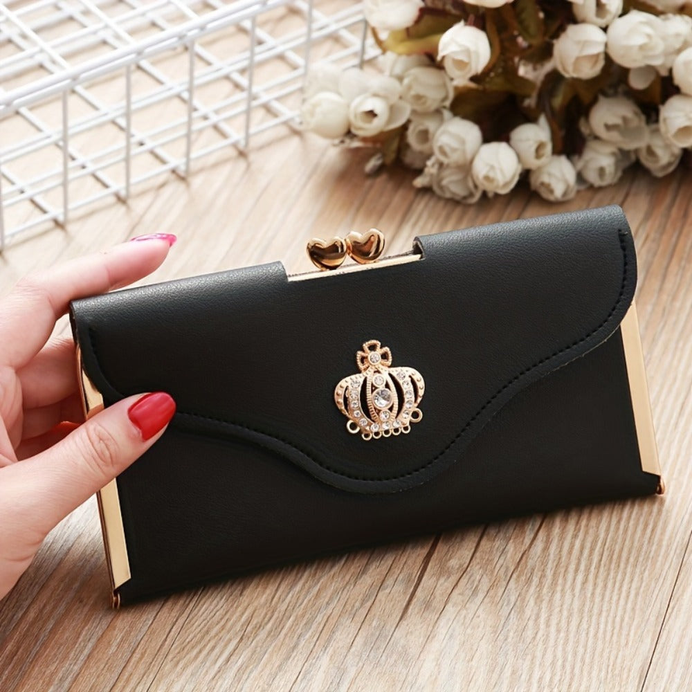 Women's Wallet – Trifold Clutch Rhinestone Crown Luxury – detail view 3
