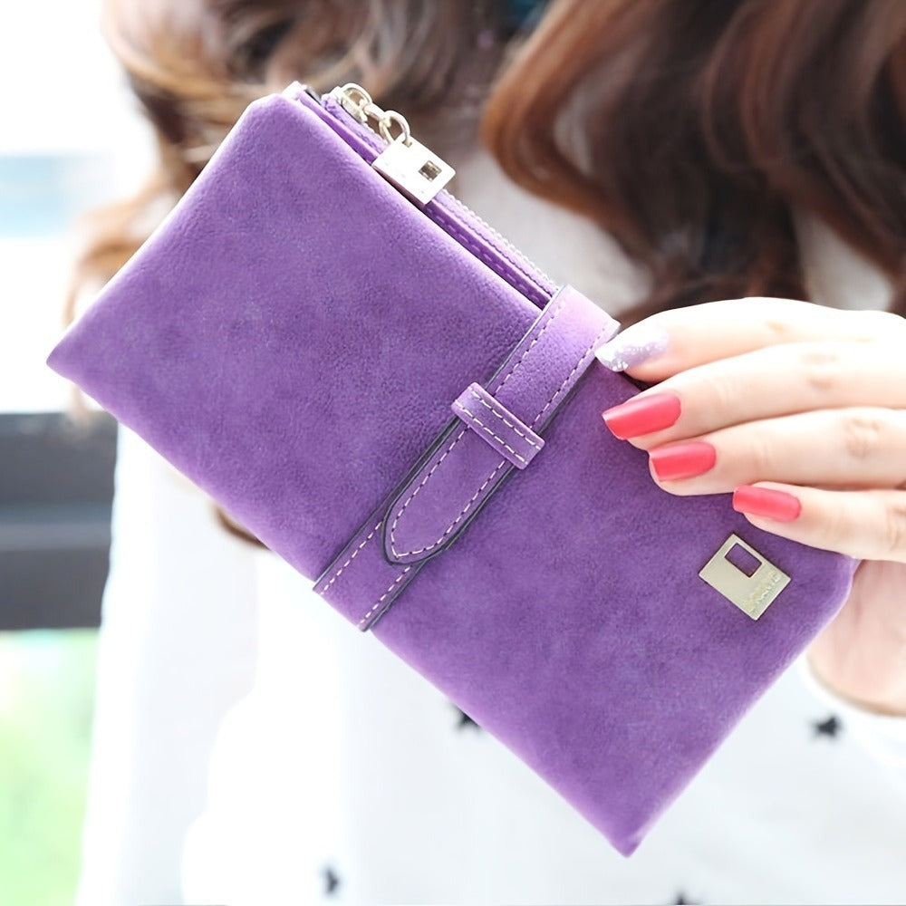 Women's Wallet – Vegan Leather, Vegan Leather Long Solid Color – detail view 12